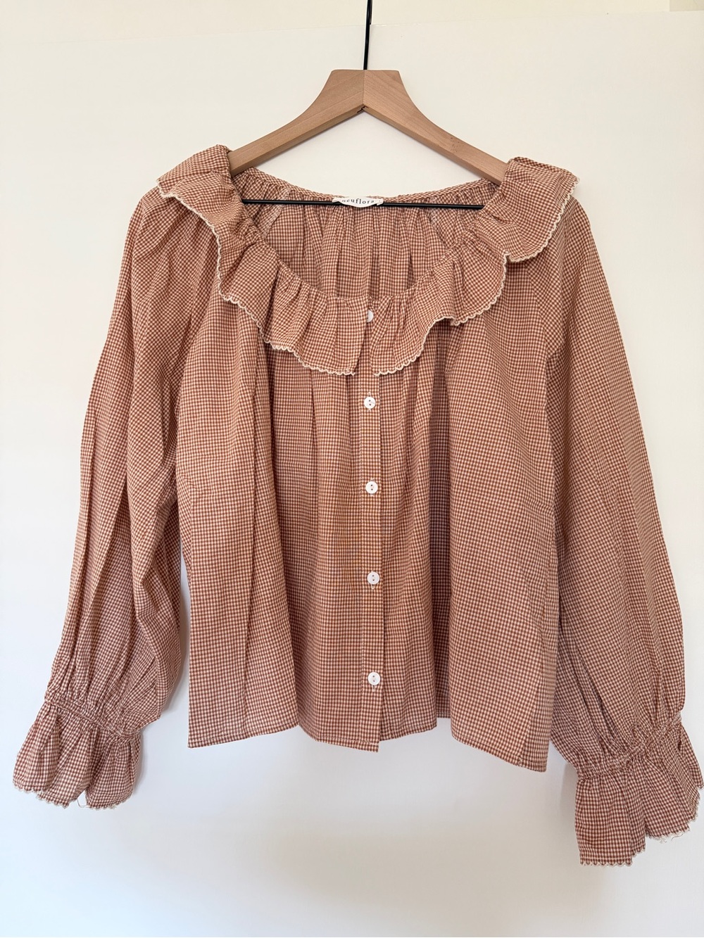Neuflora Kimber Long Sleeve Blouse in Gingham